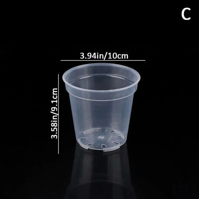 1PC DIY Planter Pot Transparent Plastic Round Starting Pot Anti-Deformation Large Capacity Orchid Nursery Container Garden