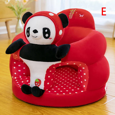 Baby Sitting Chair Cover Cute Animal Shaped Plush Sofa Case Infants Learning Support Seat Cushion