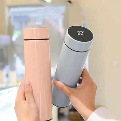 500ml Smart Temperature Display Thermos Cup Cute Children's Student Water Bottle Coffee Mug Stainless Steel Portable Drinkware
