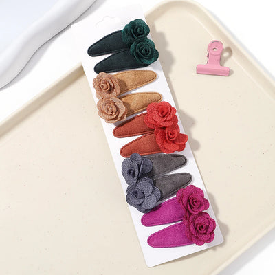 10Pcs/Lot Fresh Print Cotton Alloy Hair Clips for Kids Fabric Plaid BB Hairpins Girl Hairgripe Headwear Baby Hair Accessories