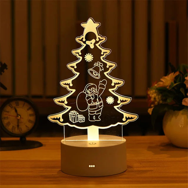 3D Lamp Acrylic USB LED Night Lights Neon Sign Lamp Xmas Christmas Decorations for Home Bedroom Birthday Decor Wedding Gifts