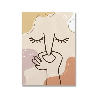 Bad Smell Cute Line Wall Art Pictures Canvas Painting Funny Bathroom Color Posters Prints Toilet Humour Bathroom Home Decor