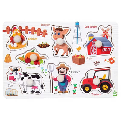 Montessori Wooden Puzzle 3D Alphabet Letters Number Matching Game Baby Kids Toys Education Learning Toy for Children 2 to 4 Year