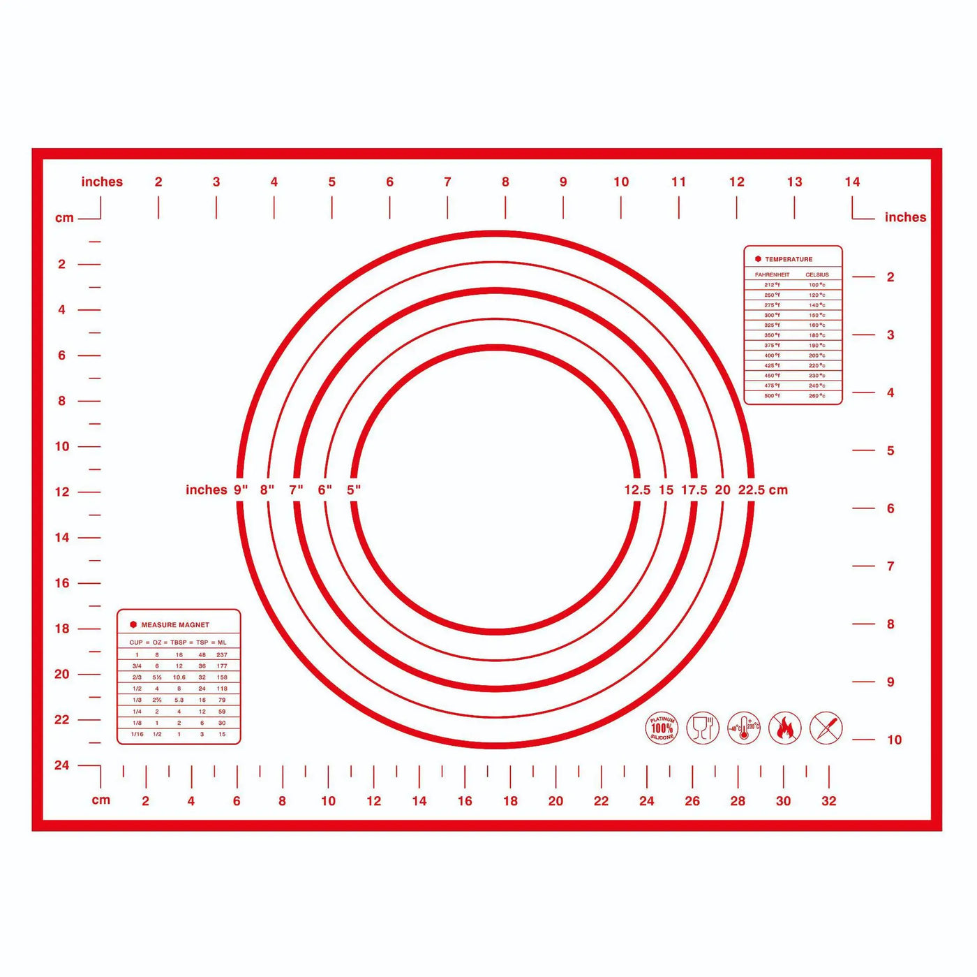 Large Size Silicone Kneading Pad Non-Stick Surface Rolling Dough Mat With Scale Kitchen Cooking Pastry Sheet Oven Liner Bakeware