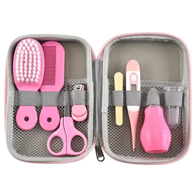 8/13pcs Baby Care EVA Bag Eight-piece Set Baby Nasal Aspirator Nail Scissors Cartoon Set Daily Cleaning Supplies Care Bag