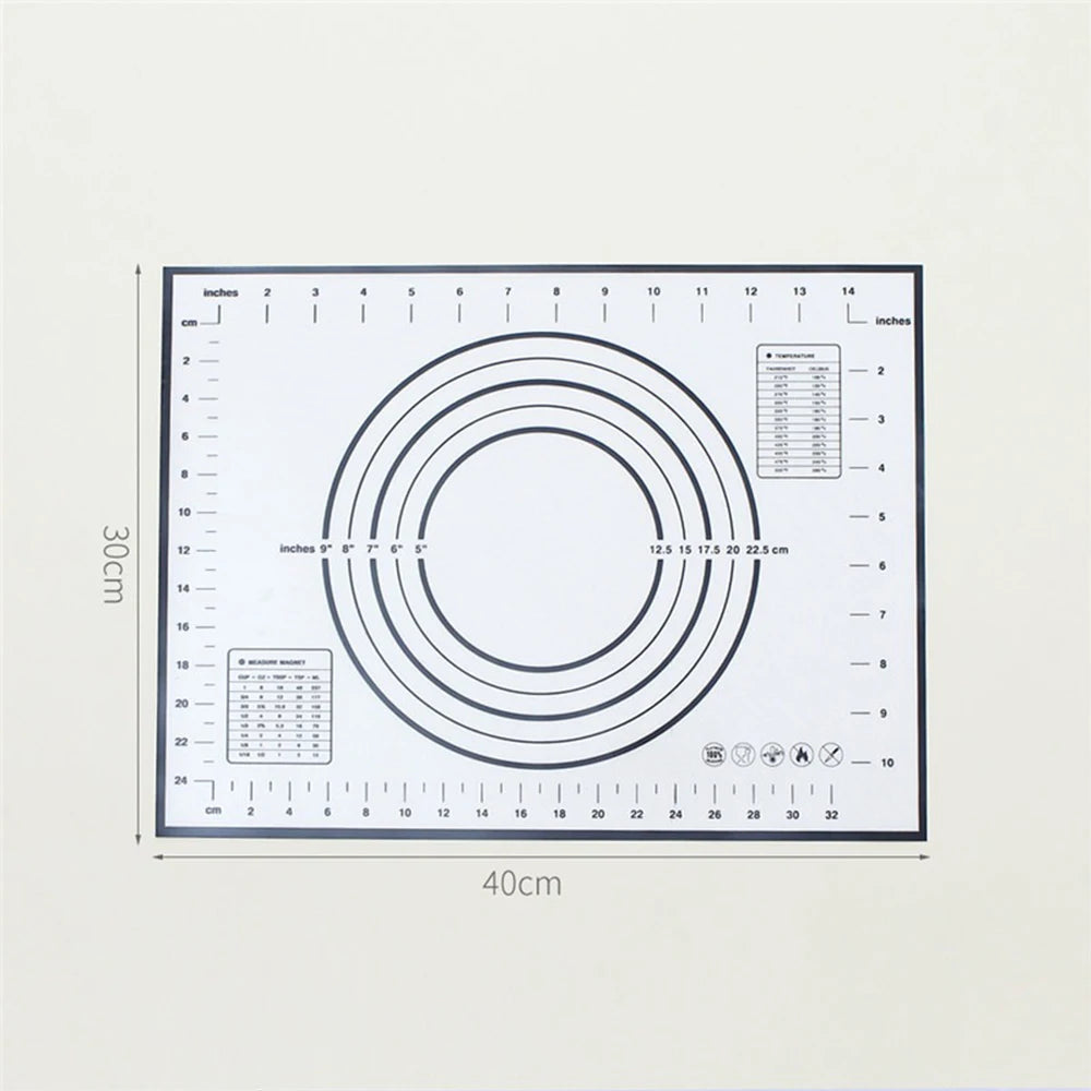 Silicone Baking Mat with Measurement Non Stick Non Slip Dough Rolling Fondant Pastry Mat Pie Crust Pizza Cookies Baking Tools