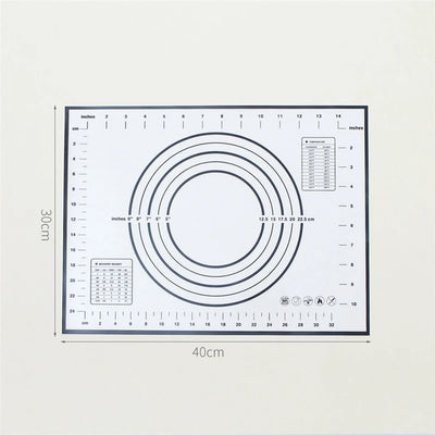 Silicone Baking Mat with Measurement Non Stick Non Slip Dough Rolling Fondant Pastry Mat Pie Crust Pizza Cookies Baking Tools
