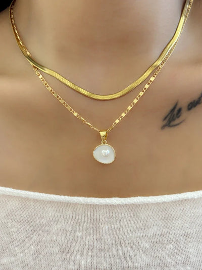 Vintage Shiny Shell Starfish Pendant Necklace for Women Simple Multilayer Thin Chain Choker Bridal Neck Jewelry