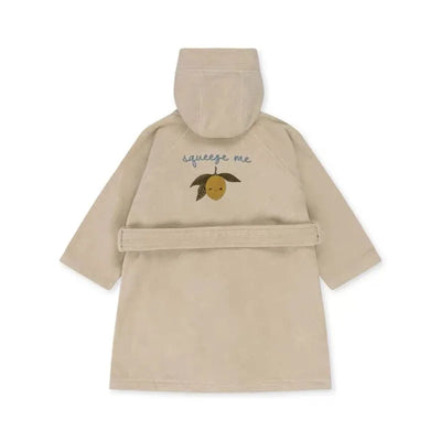 Children Hooded Bathrobe Polyester Kids Warm Thickened Light Skin-friendly Beach Play Towel Cartoon Fruit Pattern Bath Supplies