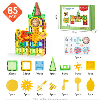 Magplayer Magnetic Building Blocks Construction Set Magnet Tiles Children Montessori Educational Game Toys For Kid Boy Girl Gift
