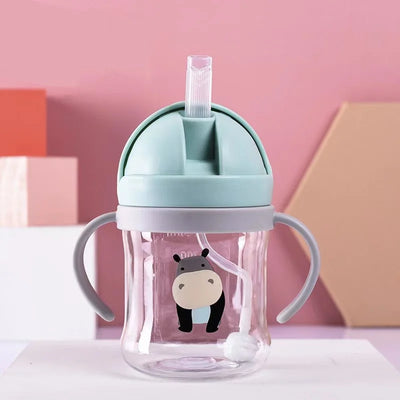 350/250ml Baby water straw cute anti-choking kindergarten children gravity ball water cup duck sippy cup baby drinking bottle