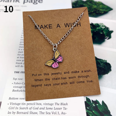 Fashion Butterfly Pendant Necklaces for Women Sweet Simple Multicolor Insect Clavicle Chain Necklace Party Jewelry Accessories