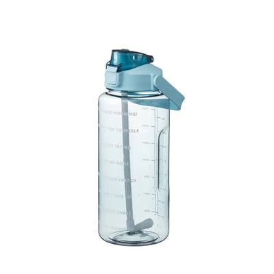 2000ml Sports Drinking Bottles with Time Marker Men Women Water Bottle with Straw Large Capacity Outdoor Cup Fitness Drinkware