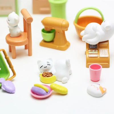 Kawaii Items Kids Toys Miniature Doll House Furniture Kitchen Kits Set Pet  For Barbie DIY Children Game Christmas Present Gift