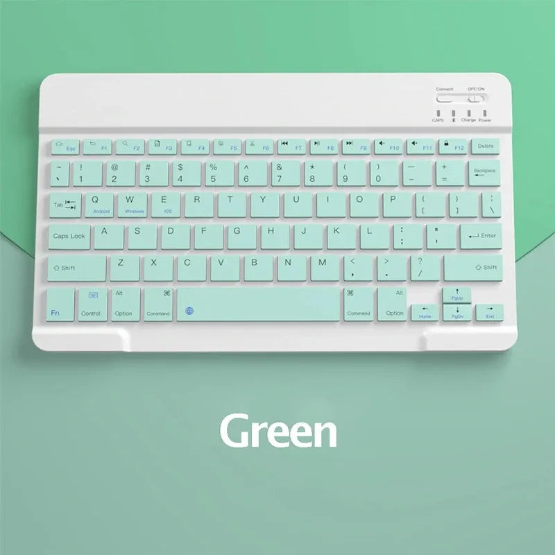 10-INCH SPANISH/ENGLISH BLUETOOTH KEYBOARD – WIRELESS RECHARGEABLE UNIVERSAL KEYBOARD FOR IPAD AIR/PRO, PHONE, TABLET, LAPTOP