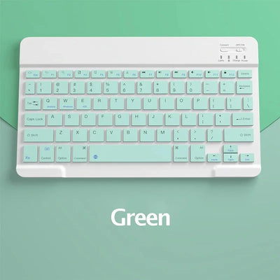 10-INCH SPANISH/ENGLISH BLUETOOTH KEYBOARD – WIRELESS RECHARGEABLE UNIVERSAL KEYBOARD FOR IPAD AIR/PRO, PHONE, TABLET, LAPTOP