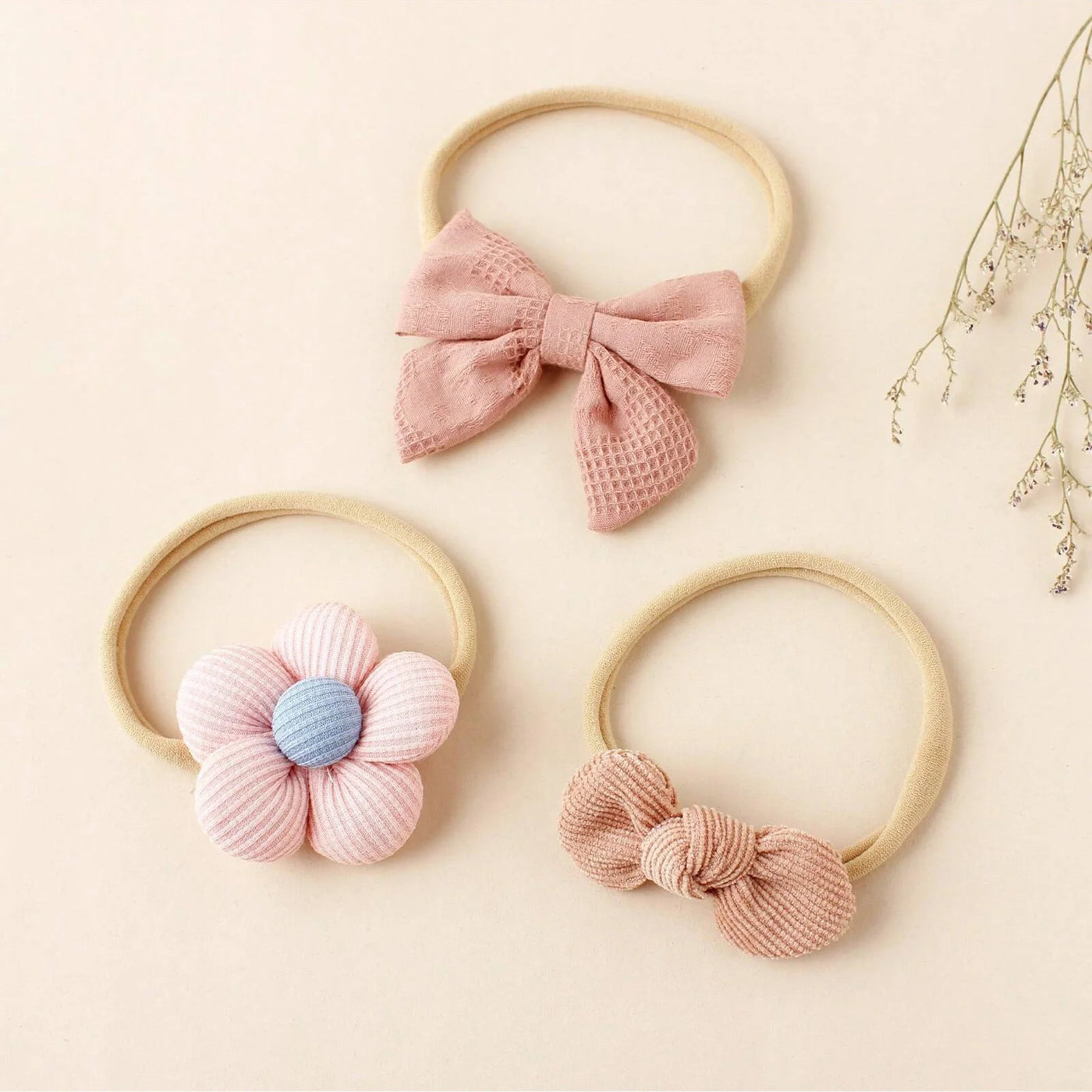 5PCS BABY FLOWER HEADBANDS SET – SWEET FLORAL DESIGN HIGH ELASTICITY INFANT GIRL HAIR ACCESSORIES