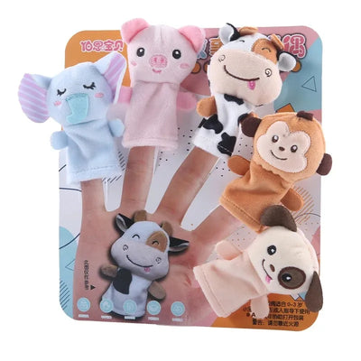 Children Animal Education Dolls Baby Finger Plush Doll kids Hand finger puppets Toy Teaching Aids Boys Girls tell story material