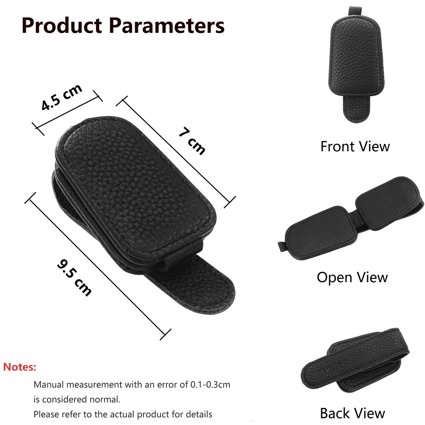 MAGNETIC LEATHER CAR SUNGLASS HOLDER CLIP FOR VISOR – EYEGLASS HOLDER TRUCK ACCESSORY FOR MEN & WOMEN