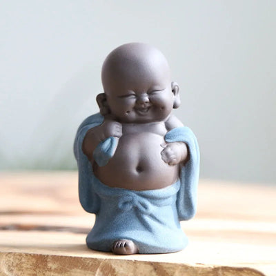 Little Monk Figurine Mini Monk Statue Cute Buddha Monk Statue Adorable Baby Little Monk Decoration Creative Little Monk Ornament
