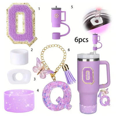 6PCS SILICONE ACCESSORY SET FOR STANLEY 40OZ TUMBLER WITH HANDLE – INCLUDES STRAW TOPPERS, BOOT COVER, AND SPILL-PROOF STOPPERS