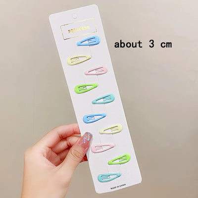 10pcs/set Cute Colorful Star Waterdrop Shape Hair Clips For Girls Children Lovely Hair Decorate Hairpins Kids Hair Accessories