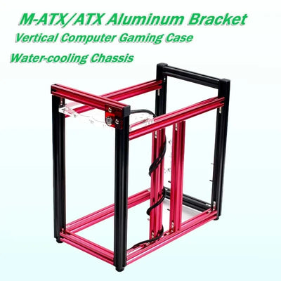 ATX/M-ATX Aluminum Computer Chassis Vertical Computer Gaming Case Rack Water-cooling Chassis Personality DIY MATX Gamer Cabinet