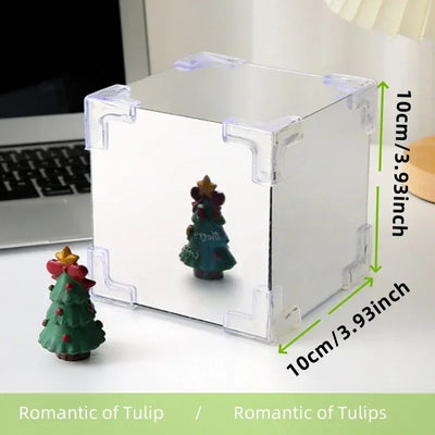DIY Tulip Night Light Luminous Ornament Mirrors Simulation Flower Light INS Decor LED Table Lights Desktop Mirror Light Gifts