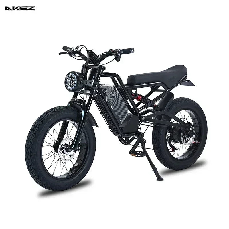 Ebike AKEZ 1500W 48V 18AH Electric Bicycle Full Suspension Removable Battery Fat Tire Hydraulic Brake Adult Electric Bicycle