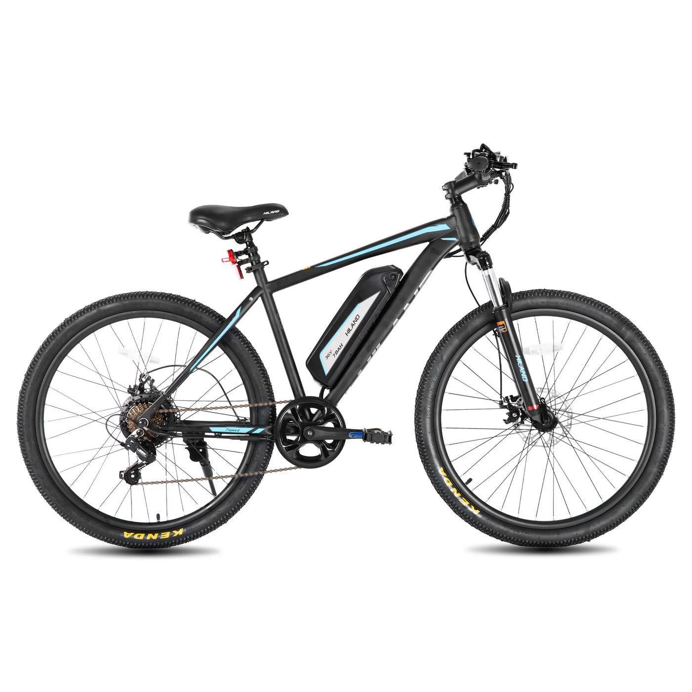 HILAND 500W 26” ELECTRIC MOUNTAIN BIKE – 36V REMOVABLE BATTERY, 20MPH, 7-SPEED SHIMANO, FRONT SUSPENSION, DISC BRAKES