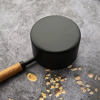4/8Pcs Black Wooden Handle Stainless Steel Measuring Cups Spoons Baking Tools Coffee Bartending Scale Kitchen Accessories Set