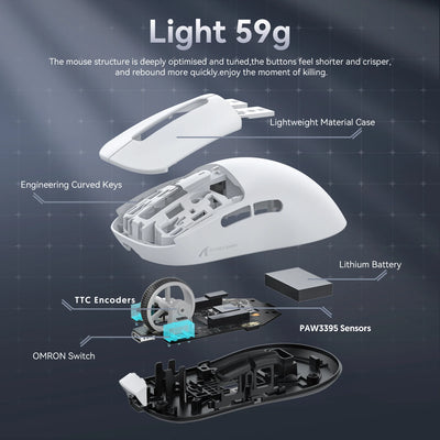 AttackShark X3/X3Pro Wireless Gaming Mouse,PAW3395 26K DPI 1K/4K, 3-mode lightweight gaming mouse,suitable for multiple systems