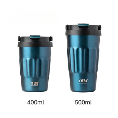 Tyeso Vintage Coffee Mug Portable 304 Stainless Steel Insulated Travel Cup Convenient Handheld Thermos for On-the-Go Use