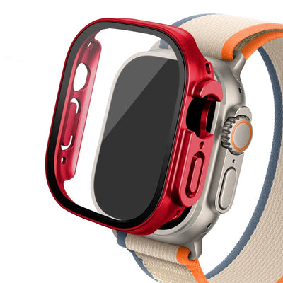 Glass+case For Apple Watch Ultra 2 case 49mm smartwatch PC Bumper+Screen Protector Tempered Cover iwatch series band Accessories