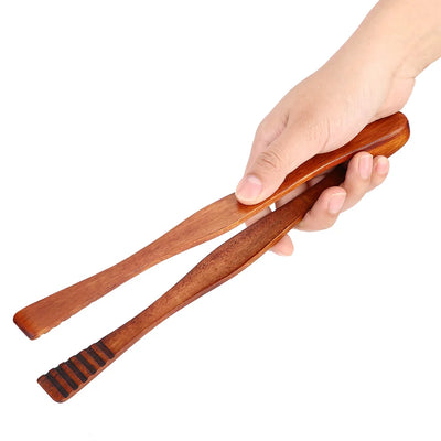 BBQ Serving Tong Wooden Barbecue Clip Buffet Food Tongs Bread Steak Kitchen Clamp Serving Tool for Salad Cake