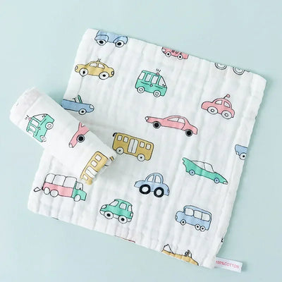 5PCS BABY FACE TOWELS MUSLIN 6-LAYERS COTTON SOFT HANDKERCHIEF BATHING FEEDING WASHCLOTHS BURP CLOTHS FOR BABY