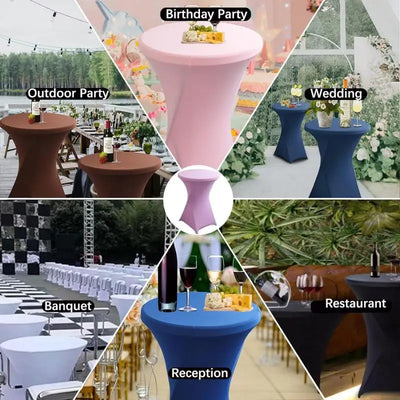2/1PC Height Stretch Round Tablecloth Cocktail Table Cover Spandex Table Cloth Bar Hotel Party Wedding Elastic Table Cloth Decor