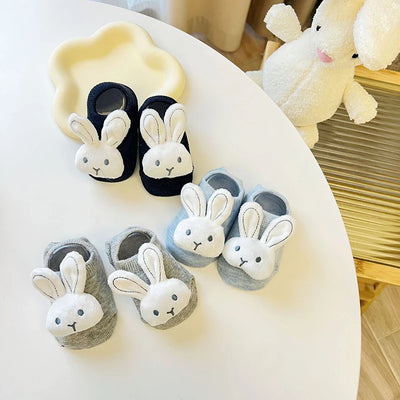 Cartoon Rabbit Baby Socks Cute Animal Doll Newborn Floor Sock Korean Solid Color Infant Toddler Boy Girls Ankle Socks