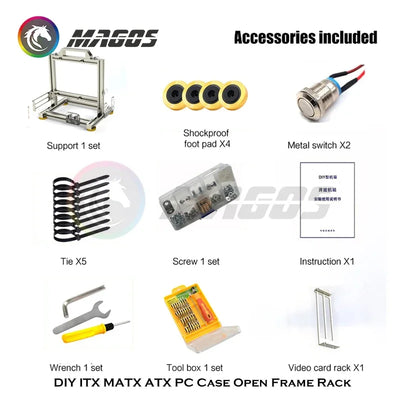 MOD Gamer Cabinet,DIY ITX MATX ATX PC Case Open Frame Rack,Water Cooler Desktop Computer Gaming Chassis Vertical Personality