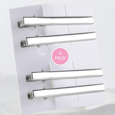 4/24Pcs Silver Y2k Hair Clips for Women Elegant Metal Duckbill Clip Gilrs Hairpins Side Bangs Barrettes Girls Hair Accessories