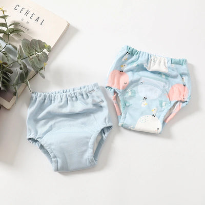 100% Cotton Baby Training Pants 4 Layers Washable Diaper Learning Pants Infant Cotton Shorts Underwear