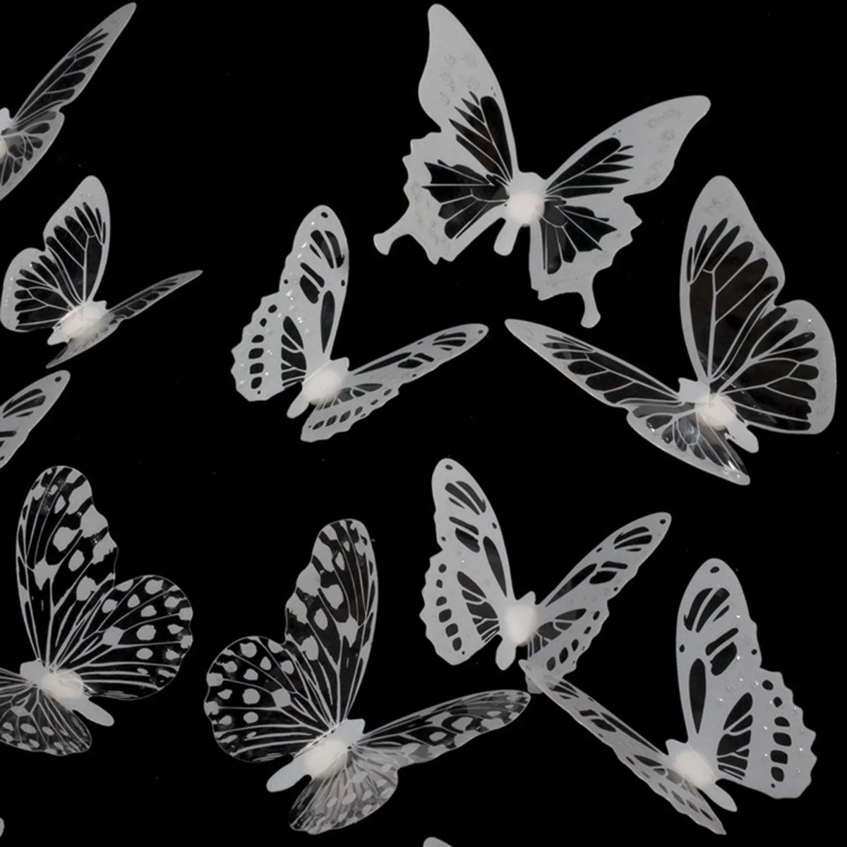 18pcs/lot Black Crystal Butterflies 3d Wall Sticker Beautiful Butterfly Living Room for Kids Room Wall Decals Home Decoration