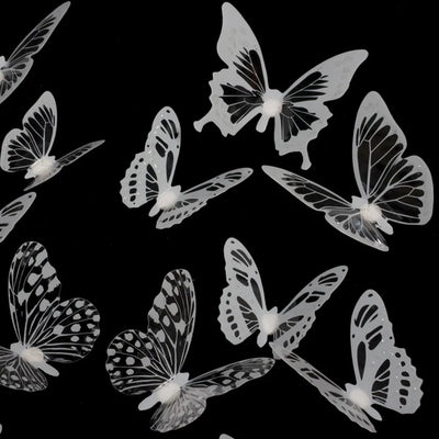 18pcs/lot Black Crystal Butterflies 3d Wall Sticker Beautiful Butterfly Living Room for Kids Room Wall Decals Home Decoration