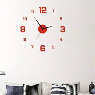 DIY Wall Clock for Home Office 40cm Frameless Modern 3D Wall Clock Mirror Stickers Hotel Room Design School Decoration Decor