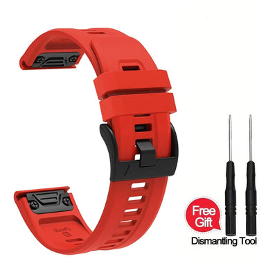 22mm 26mm Silicone Strap For Garmin Fenix 7X 7 Pro Solar/6X 6 Sapphire 5 5X Plus 3 3HR/Epix Approach S62 60 QuickFit Watch Band