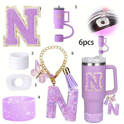 6PCS SILICONE ACCESSORY SET FOR STANLEY 40OZ TUMBLER WITH HANDLE – INCLUDES STRAW TOPPERS, BOOT COVER, AND SPILL-PROOF STOPPERS