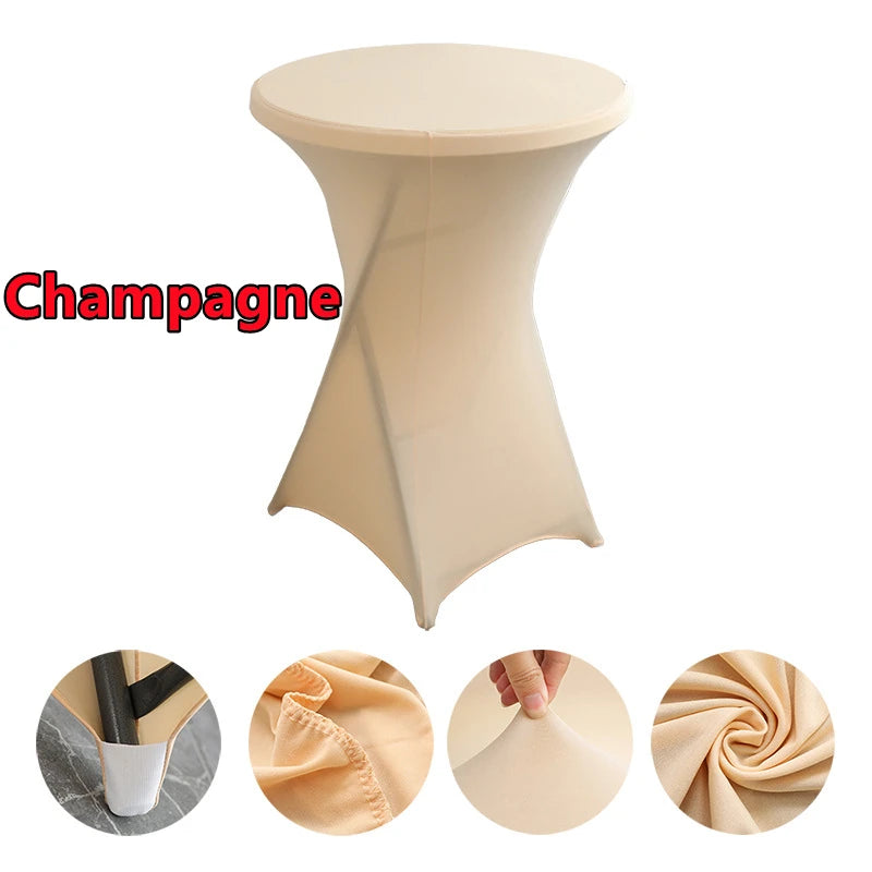 2/1PC Height Stretch Round Tablecloth Cocktail Table Cover Spandex Table Cloth Bar Hotel Party Wedding Elastic Table Cloth Decor