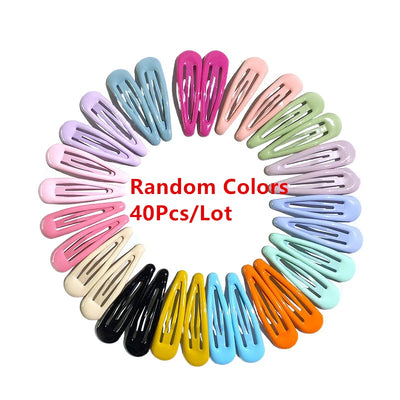 40Pcs/Lot Hair Accessories Girls Hairpin Print Cartoon Fruit Animal Flower Hair Clip Cute Powder Hairgrip New Children Headdress