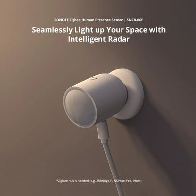 SONOFF SNZB-06P Zigbee Human Presence Sensor Rardar Detector Motion Light Sensing Smart Home Automation for Google Alexa Alice