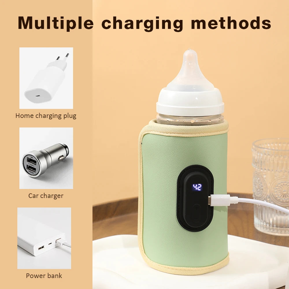 Baby Milk Warmer Nursing Bottle Heater Adjustment Baby Bottle Cup Warmer Portable USB Bottle Warmer Outdoor Travel Accessories